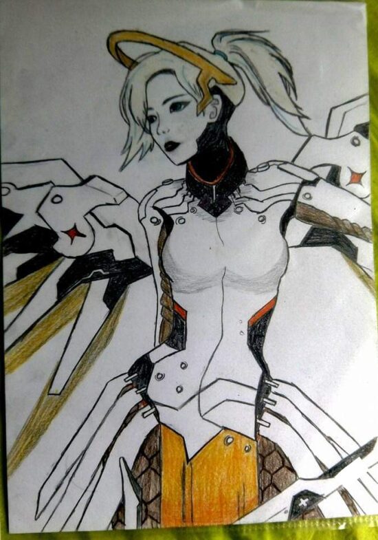Dessin de Ange d'overwatch